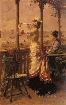 Frederik Hendrik Kaemmerer Painting - On The Lookout women Kaemmerer Frederik Hendrik
